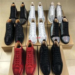 2024 Christain Loubotin Red Bottomlies Designer Platform Casual Shoes luxury sneakers AN Mens Shoes Water Diamond High Top Womens Single Shoes soled Couple G 8V7R