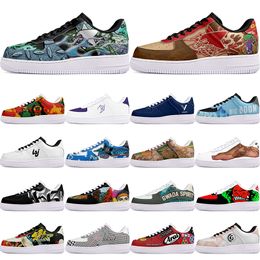 DIY shoes winter green lovely autumn mens Leisure shoes one for men women platform casual sneakers Classic White Black cartoon graffiti trainers sports 25928