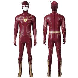 Cosplay Adult Superhero Barry Allen Cosplay New Battle Outfit Halloween Carnival Costumes Hero Jumpsuit With Helmet