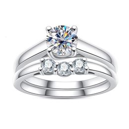 Solitaire Ring LESF 1 s Round Diamond Wedding For Women Engagement Gift Trendy Jewelry 231030