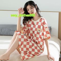 Women's Sleepwear Fashion Night Gowns For Women Cotton Nightgown Womensexy Underwear Womens Sleep Dress Elegant Nightie Luxurys Wear O-neck