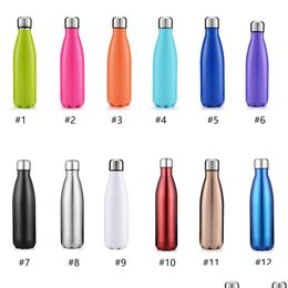 Water Bottles Cola Shaped Water Bottle Insated Double Wall Vacuum Heath-Safety Bpa Stainless Steel High-Luminance Thermos Drop Deliver Dhyjf