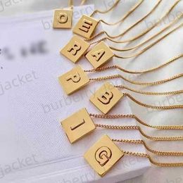 designer e jewelry necklace Ceiine Block 26 Necklace Letter Pendant Lisa Same Light Small Design Collar Chain celins