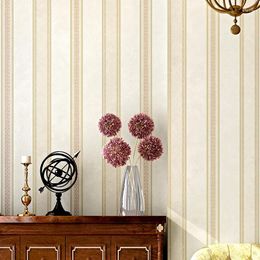 Wallpapers American Stripped Contact Wallpaper Beige Pure Paper Bedroom Living Room Mural Classic Vertical Striped