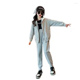 Clothing Sets Children Costumes Spring Autumn 2023 Hooded Jacket Pants Two Pieces School Teenagers Girls Clothes Set Casual Kids Outfits