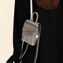 Backpack Metallic Silver Backpack Women's Cains Soul Bag Mini Designer Backpack Drawstring Bags 2023 Ladies Book Bagstylishhandbagsstore