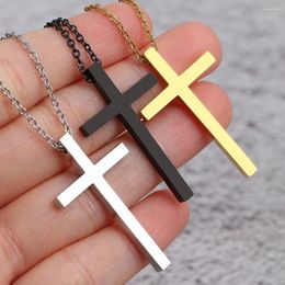 Pendant Necklaces Fashion Double Sided Cross Antique Men Stainless Steel Mens Jewellery Chain For Women Jewelry Gifts