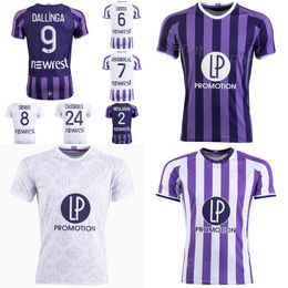 Mens 7 ABOUKHLAL Soccer Jersey Toulouse 20 SCHMIDT 50 RESTES 6 COSTA 17 SUAZO 8 SIERRO 3 DESLER 24 CASSERES JR MAGRI DALLINGA NICOLAISEN Football Shirt Kits 23/24 Club