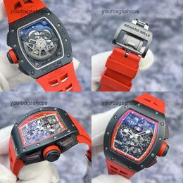 Chronograph Titanium Watch RM Wrist Watch Racing Machine Watch RM011-FM Midnight Fire Limited Edition 88 Black And Red Colour Hollowed Out YJV2