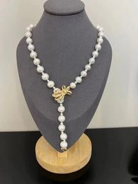 Chains 11-12 Mm Natural Round Genuine White South Sea Pearl Necklace 21.5 " Chain Silver 925 Jewellery Chokers Butterfly
