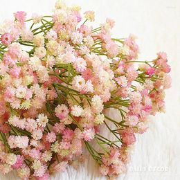 Decorative Flowers 6pcs! Hi-Q Real Touch Felt Flower Silicone Artificial Baby's Breath Wedding Latex Colorful Babysbreath Wholesale