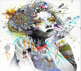 Trippy Psychedelic Abstract Girl Paintings Art Film Print Silk Poster Home Wall Decor 60x90cm3979436