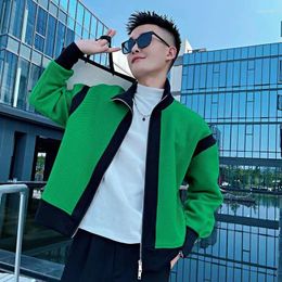 Men's Jackets Spring And Autumn Standing Collar Coat Trend Casual Ruffian Handsome Slim Fit Top Versatile Color Matching Jacket