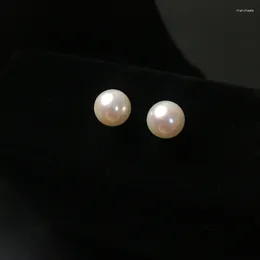 Stud Earrings 7-8mm Natural Fresh Water Pearl Earring For Women Girl Fine Jewellery Simple Style Elegant Classic Office Lady