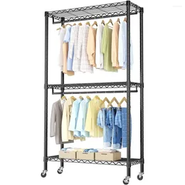 Hangers Golpart Portable Closet Rolling Clothes Rack For Hanging Garment Clothing Wardrobe Storage Bedroom