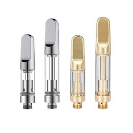 Silver Gold TH205 Vape Cartridge with Metal Mouthpiece 0.5ml 1.0ml Ceramic Coil 510 Thread Thick Oil Vaporizer Carts