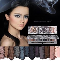 VERONNI Eye Makeup Marble Eyeshadow Palette 6 Glitter 6 Matte 12 colors High Pigment Shimmer Warm Smoky Eye Shadow Palette Molten 4236159