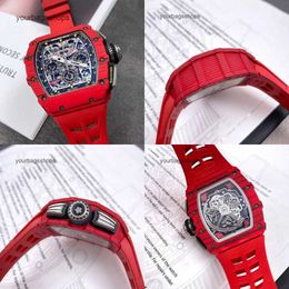Chronograph Titanium Watch RM Wrist Watch Racing Machine Watch Rm11-03 Red Ntpt Limited Tourbillon Full Hollow Manual Leisure Business 5ZGI