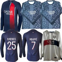 2023 2024 Maillot Paris MBAPPE Soccer Jerseys home away 3th 23 24 football shirts men HAKIMI L PAREDES MARQUINHOS VERRATTI jersey Long sleeve