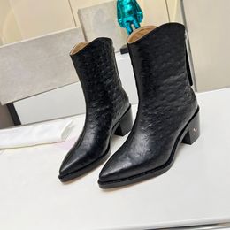 New Boots Ankle Boot Designer For Women Long boots Classical Shoes Fashion Winter Leather Boots Coarse Heel Women Shoes