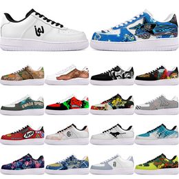 DIY shoes winter clean lovely autumn mens Leisure shoes one for men women platform casual sneakers Classic White clean cartoon graffiti trainers sports 28263