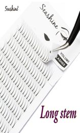 3D premade fans volume eyelash Long Stem 100 Korean silk Customised logo and package7747113