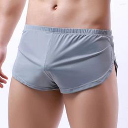 Underpants Men'S Sexy Underwear Boxer Shorts Arro Pants Ice Silk Men Trunks Home Sleepwear Gay Round Edge Panties