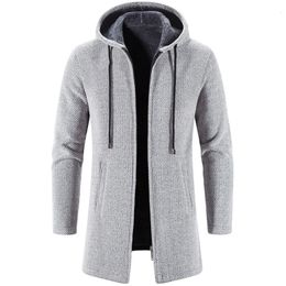 Men's Sweaters Men's Sweaters Coat Autumn Winter Warm Zipper Medium Long Cardigan Sweaters Man Casual Knitwear Sweatercoat mens clothes 231030