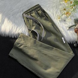 Men's Pants 2023 Men Spring Autumn Fashion Solid Colour Cargo Streetwear Straight Trousers Male Loose Casual Pockets F570