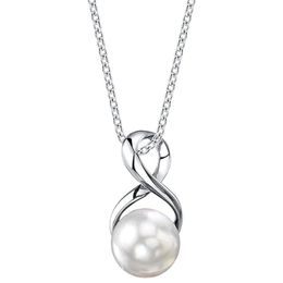 Women's Freshwater Pearl Pendant Necklace - Infinity Design Cultured Pearl Necklace | Women's Single Pearl Necklace