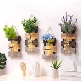 Vases Hydroponic Wall Hanging Glass Vase Flower Terrarium Lamp String Container Planter Pots Home Garden Decoration