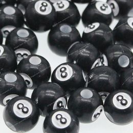 50Pcs/500g Acrylic Big Hole Billiards Black 8 Word Ball Beads For Jewelry Making Fashion JewelryBeads billiard ball 8 jewelry