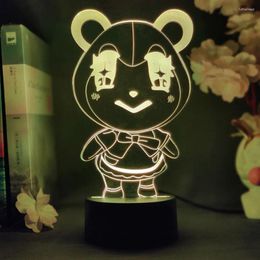 Night Lights 3D Anime Light Cute Judy Animal Crossing LED Nightlight Bedroom Decorations Manga Lava Lamp Gaming Room Decorating Kid Gift