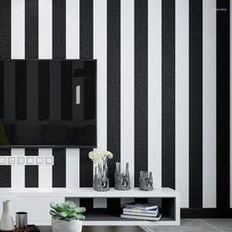 Wallpapers Modern Minimalist Black And White Stripes Wallpaper Living Room Bedroom Children's Background Wallpap