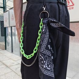 Keychains 2023 Hip Hop Fluorescence Resin Chain Keychain For Men Women Cute Waist Acrylic Ribbon Trousers Punk Jewelry