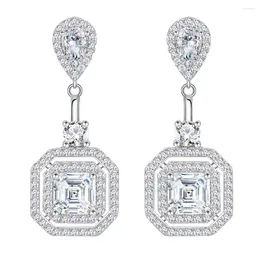 Dangle Earrings Shop Solid 925 Sterling Silver Asscher Cut White Sapphire Gemstone Wedding Party Fine Jewellery Wholesale