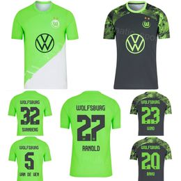 Mens 31 GERHARDT Soccer Jersey VfL Wolfsburg 4 LACROIX 32 SVANBERG 19 MAJER 20 BAKU 27 ARNOLD 5 ZESIGER 7 CERNY 23 WIND 21 MAEHLE 11 TOMAS Football Shirt Kits 23/24 Club