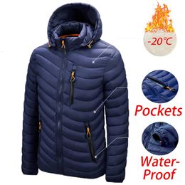 Men's Down Parkas Men Autumn Winter Warm Waterproof Parkas Jacket Coat Mens Hooded Casual Outwear Detachable Hat Outfits Parkas Coat Male 231030