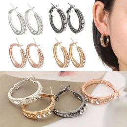 Hoop Earrings Hypoallergenic Fashion Alloy Eardrop Crystal Rhinestone Ear Clips Women Girls