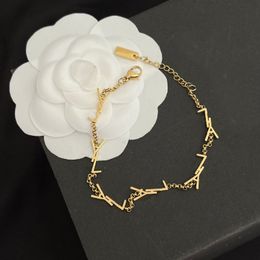 18K Ysls Gold Plated Designer Chain Bracelet Women Bracelet Stainless Steel Jewellery Design for Women Love Wedding Bracelet Waterproof and never changing Colour