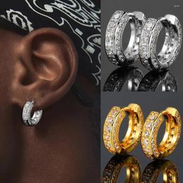 Hoop Earrings Iced Out Cubic Zirconia Huggie Cartilage Cuff Hypoallergenic Luxury Fashion Round For Men Jewelry OHE166