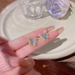 Stud Earrings Cute Simple Double-Layer Fairy Stereo Butterfly For Women Mini Hypoallergenic Butterflies Earring Party Jewerly