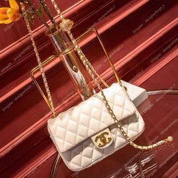 Bags Wind Diamond Ball Chain Bag 2024 Fragrant Tote Fashion Small Versatile Square Lingge Fat Gold Crossbody Women's Trend