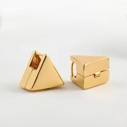 Hoop Earrings Minimalist Flat Triangle For Women Trendy Smooth Metal Golden Colour Ear Buckle Chunky Earring Creative Jewellery