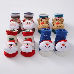 Kids Socks Baby Christmas Cartoon Infant Warm Cotton Short born Non slip Socken Toddler Girls Boys Clothing Accessories 231030