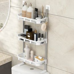 Bathroom Shelves Shelf Above The Toilet Tank Toilet Rack Punch-free Multi-functional Storage Rack With Supporting Feet Bathroom Accessories 231030