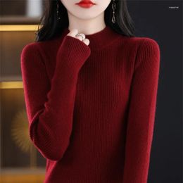 Women's Sweaters Korean Style Sweater Women Autumn Winter Black White Pullover Mock Neck Cashmere Knit Solid Clothes