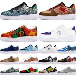 DIY shoes winter green lovely autumn mens Leisure shoes one for men women platform casual sneakers Classic White clean cartoon graffiti trainers sports 19759