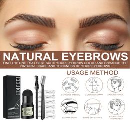 One Step Eyebrow Stamp Shaping Kit Brow Definer Powder Stamps With Brush Shaver Easy To Operate Waterproof Make Up Cosmetic Set 109748637