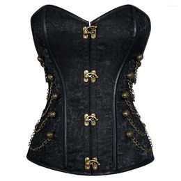 Bustiers & Corsets Women's Steel Boned Steampunk Gothic Bustier Corset With Chains